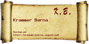 Krammer Barna névjegykártya